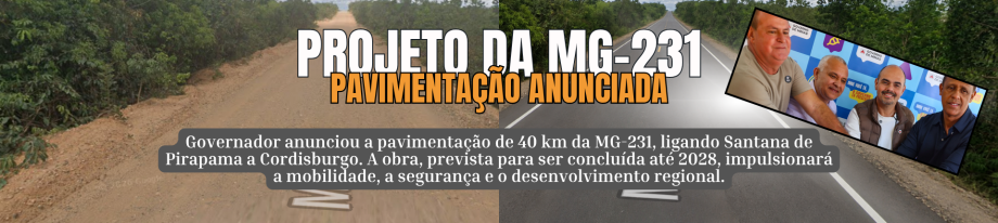 Governador Mateus Simões anuncia pavimentação da MG-231, ligando Santana de Pirapama a Cordisburgo