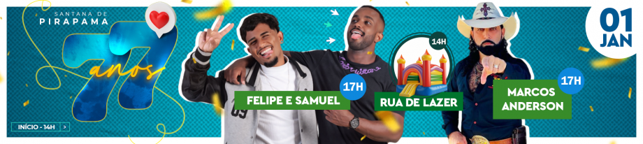 Santana de Pirapama comemora 77 anos com grande festa e shows no dia 1º de janeiro